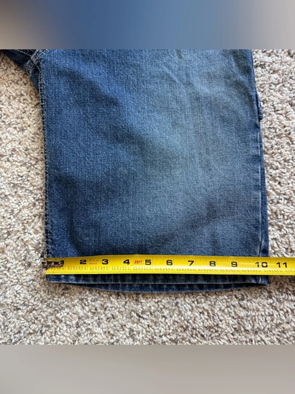 Vtg Levi’s Workwear 12 Carpenter Denim Jorts Y2K Baggy Long Jean Shorts 28x10